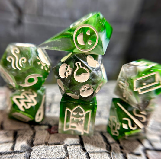 Grove-Bound 7-Piece Dungeon Master Polyhedral Dice Set