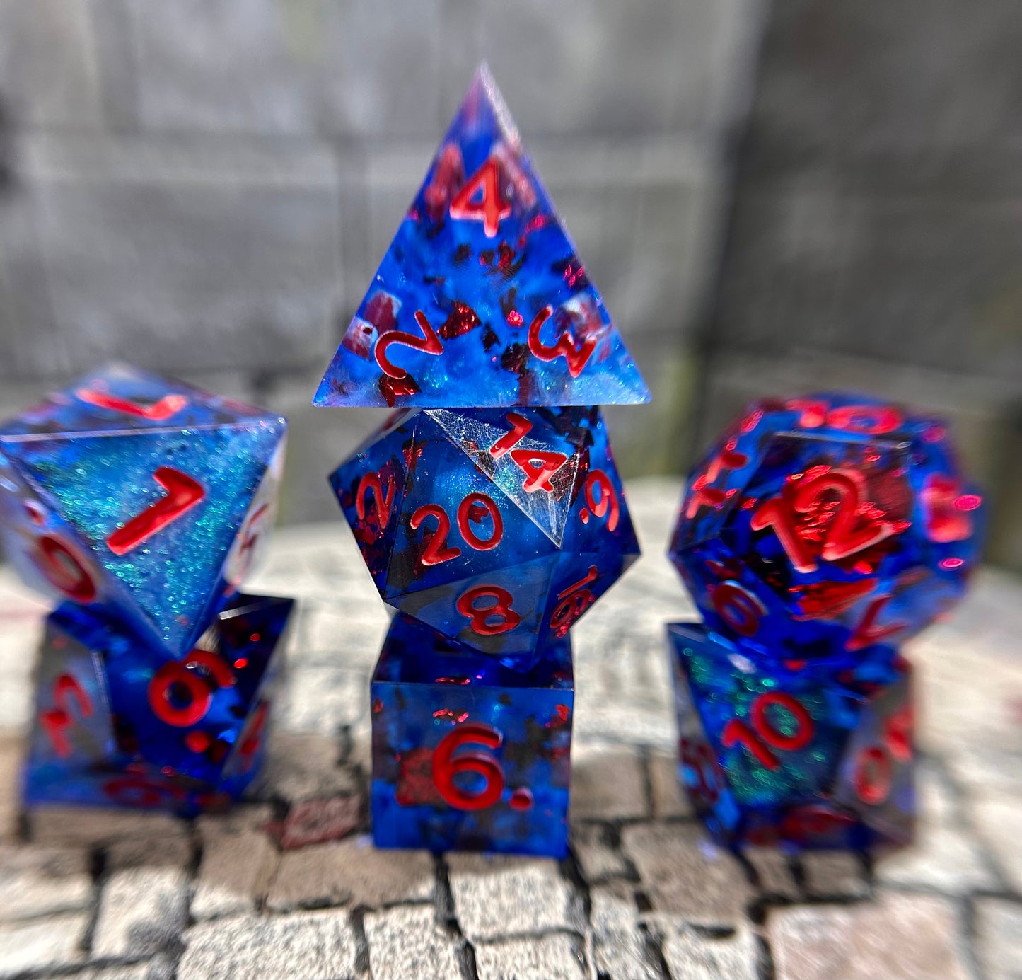 Cobalt Flare 7-Piece Polyhedral Dice Set