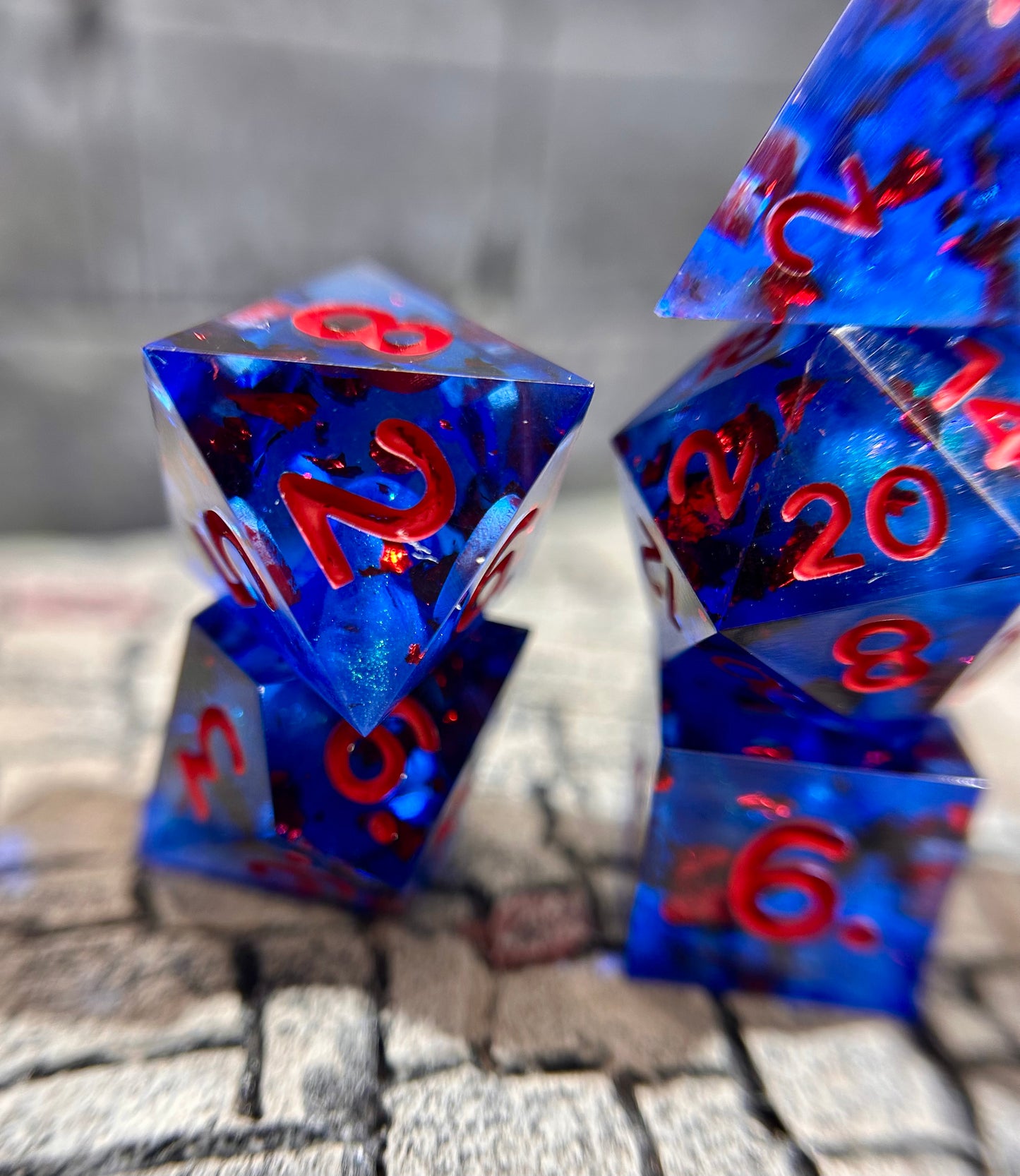 Cobalt Flare 7-Piece Polyhedral Dice Set
