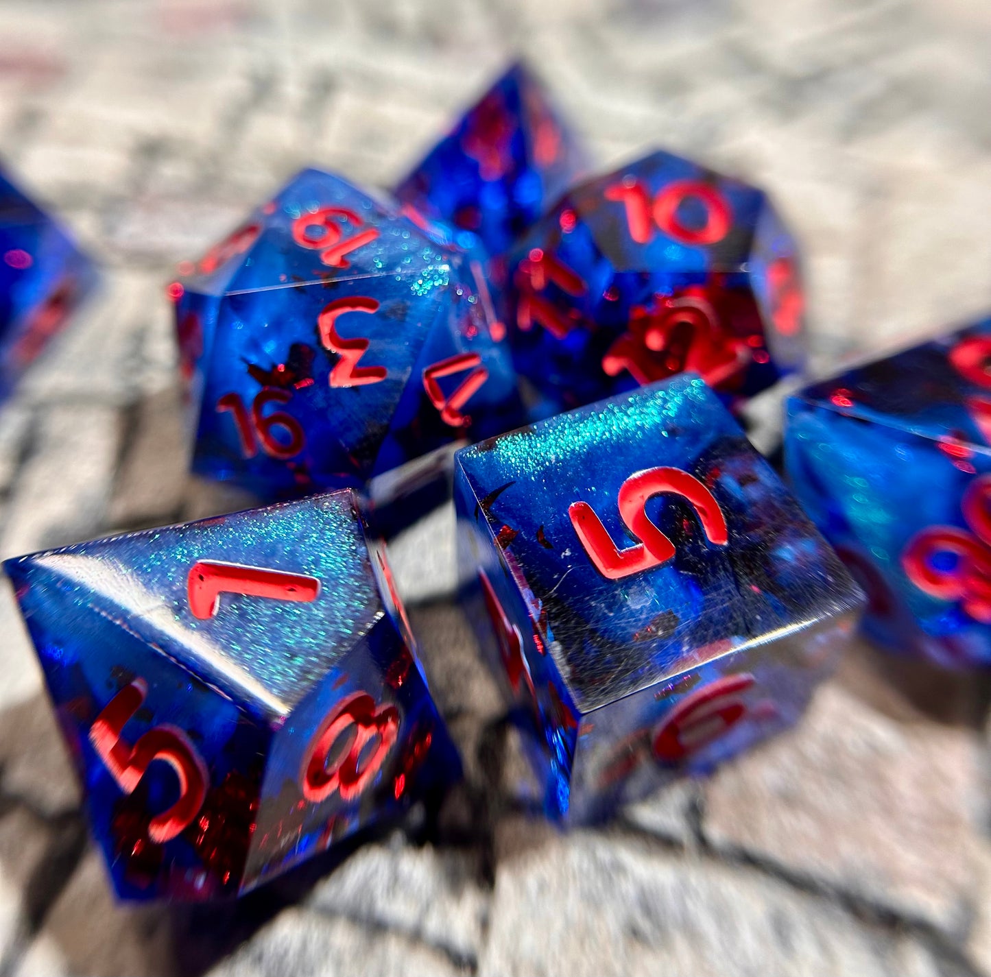 Cobalt Flare 7-Piece Polyhedral Dice Set