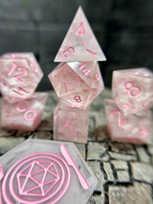 Bubblegum Clouds 8-Piece Polyhedral Dice Set