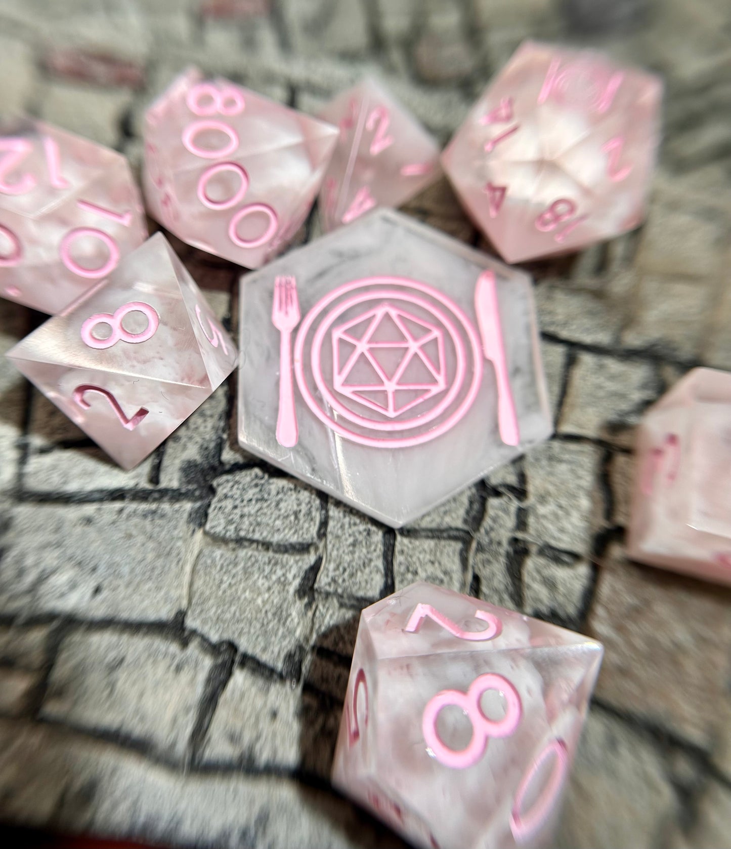 Bubblegum Clouds 8-Piece Polyhedral Dice Set