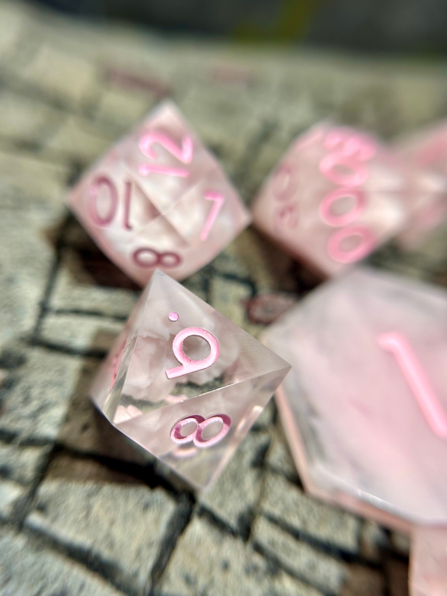 Bubblegum Clouds 8-Piece Polyhedral Dice Set