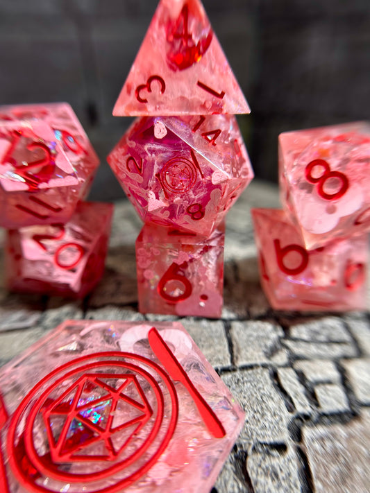 Cupid's Volley 8-Piece Polyhedral Dice Set