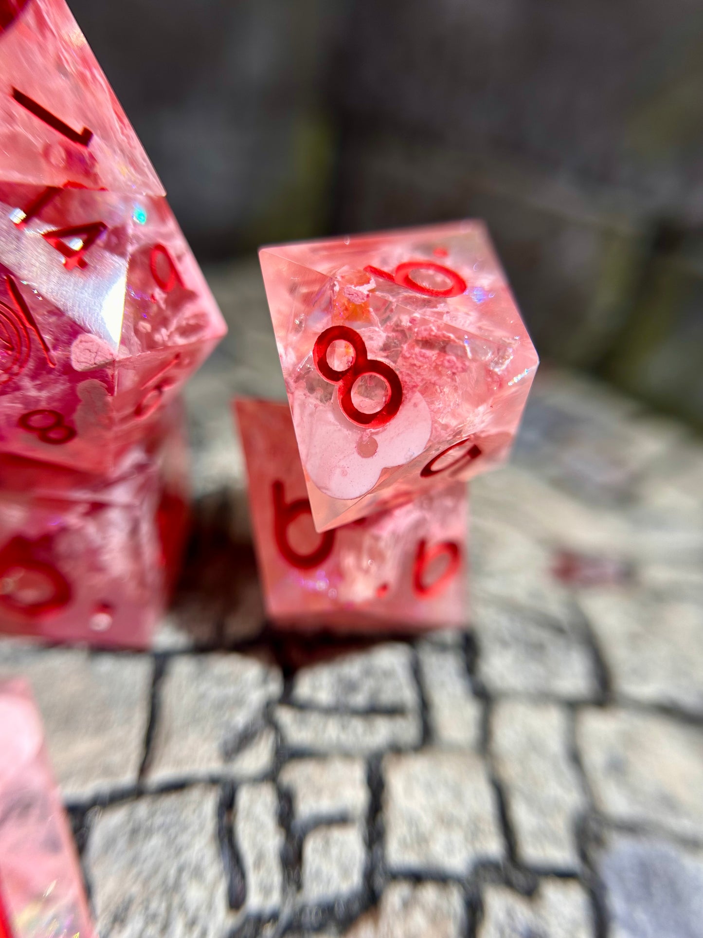 Cupid's Volley 8-Piece Polyhedral Dice Set