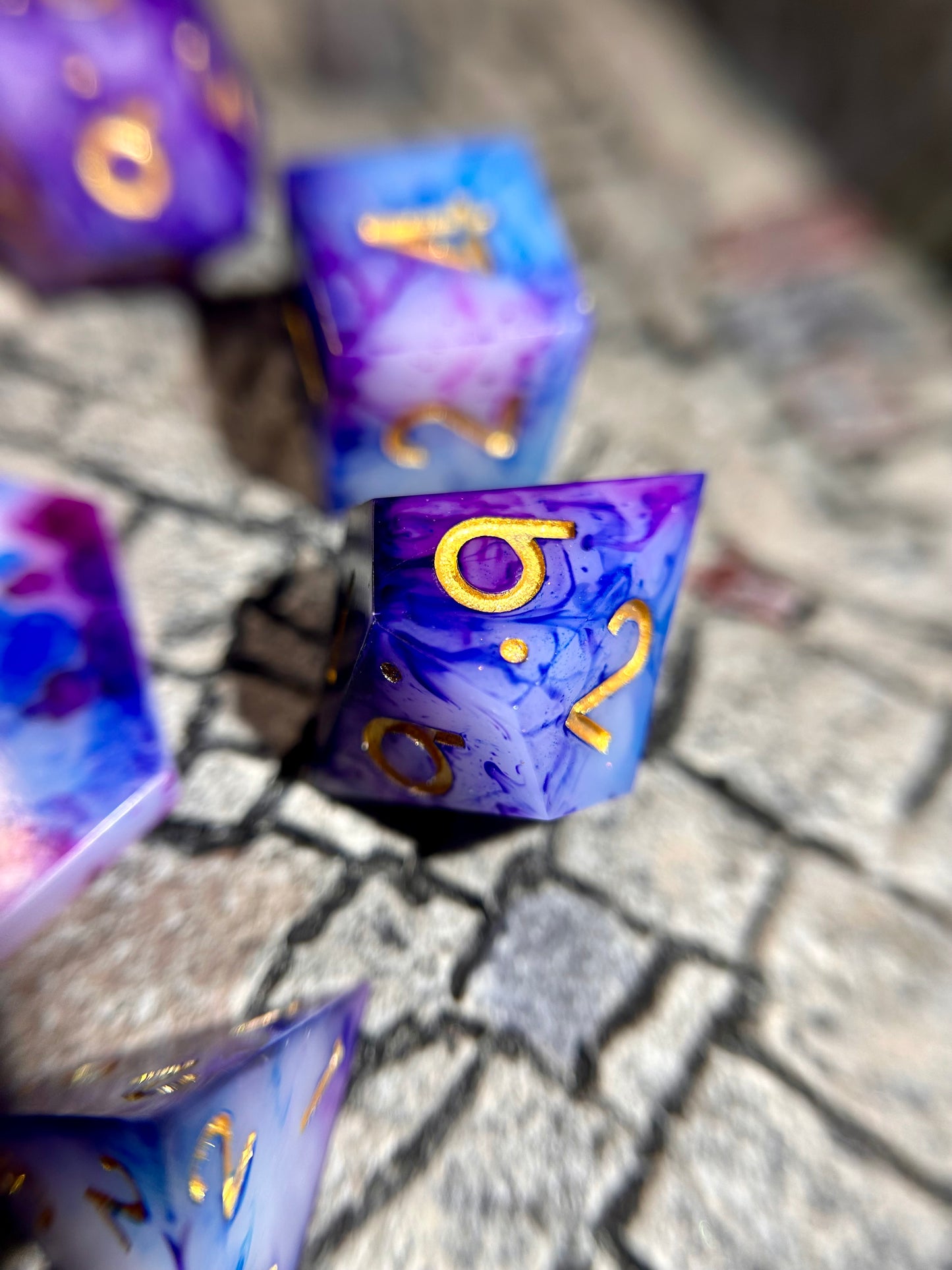 Watercolor Galaxy 8-Piece Polyhedral Dice Set