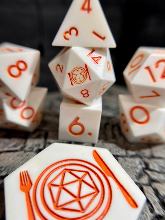 Tangerine Taffy 8-Piece Polyhedral Dice Set