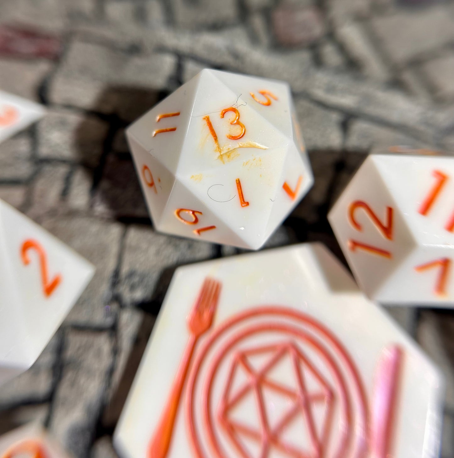 Tangerine Taffy 8-Piece Polyhedral Dice Set