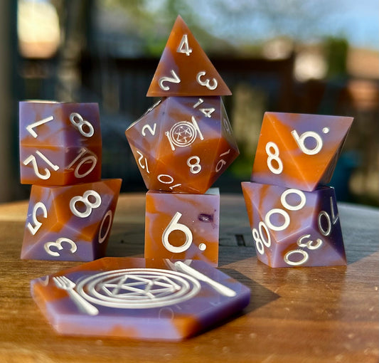 Autumn Bonbon 8-Piece Polyhedral Dice Set