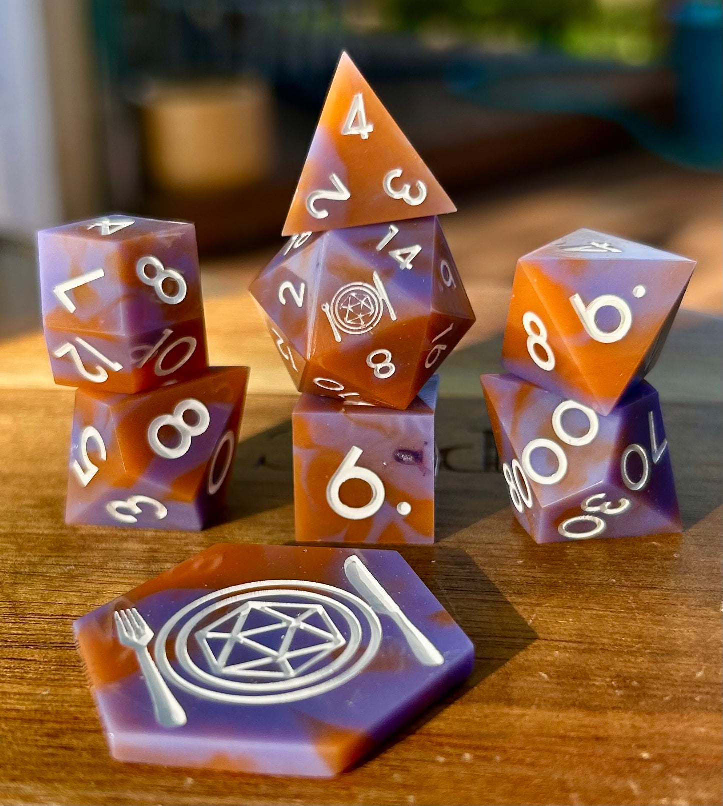 Autumn Bonbon 8-Piece Polyhedral Dice Set