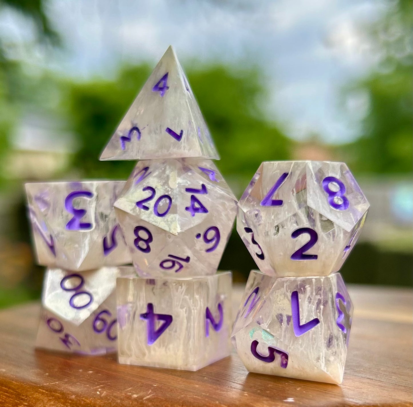Sorcerer's Frostbite 7-Piece Polyhedral Dice Set