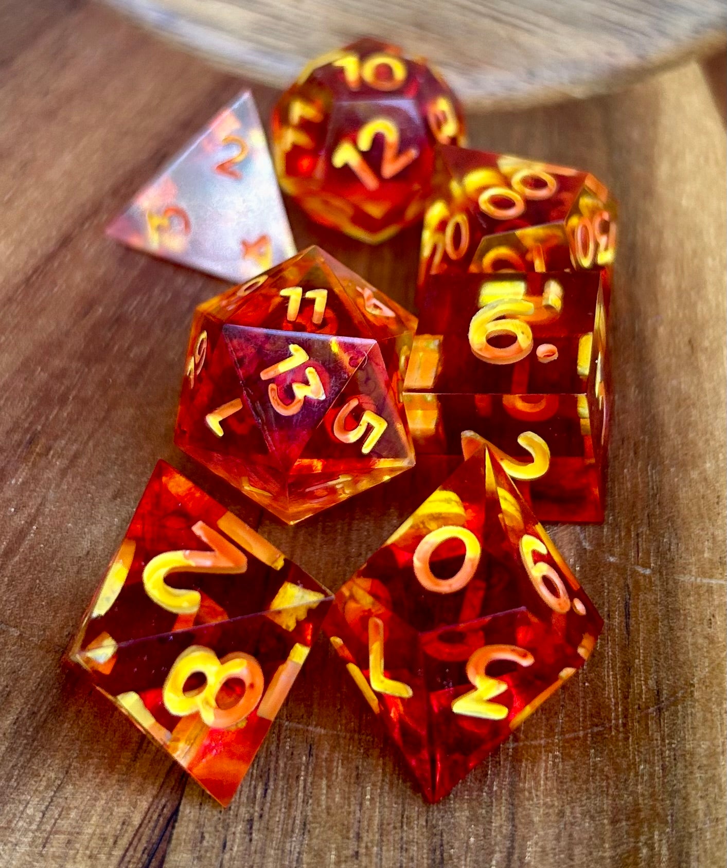 Fireball 7-Piece Polyhedral Dice Set